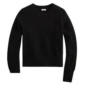 J.Crew Cropped Cashmere Crewneck Sweater - Black - Size Small